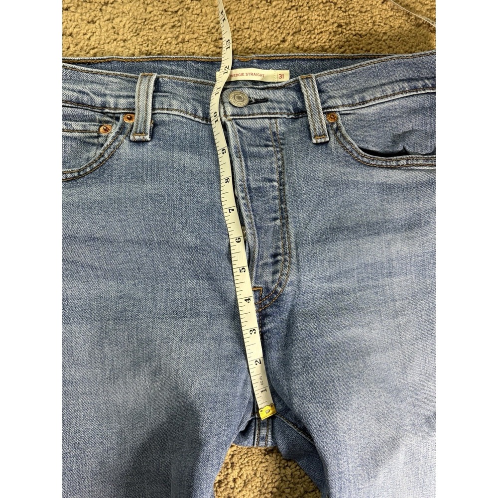 Levis Wedgie Straight Women 31 Distressed Raw Hem Button Fly Hi-Rise - Picture 8 of 12
